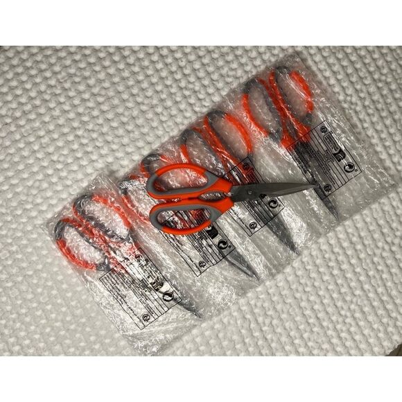 Kitchen Scissors 1 Ultra Sharp Orange Stainless Steel Kitchen Shears Meat Sb - Picture 2 of 8